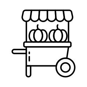 Vegetable Cart, Food Cart, Wheelbarrow, Food Stall, Pushcart icon