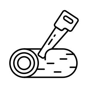 Wood Cutting, Axe, Lumbering, Logging, Chopping Wood icon