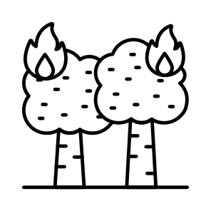 Forest Fire, Tree Burning, Forest Burning, Bushfire, Disaster icon