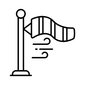 Windsock, Wind Cone, Forecast, Overcast, Meteorology icon