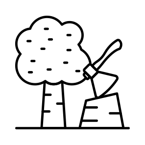 Wood Cutting, Deforestation, Lumbering, Logging, Chopping Wood icon