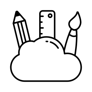 Cloud Creativity, Cloud Art, Cloud Brush, Cloud Technology, Cloud Computing icon