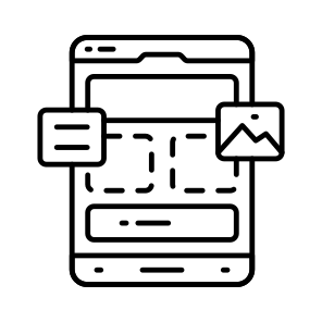 Mobile Design, Mobile Layout, Mobile Wireframe, Mobile Mockup, Mobile Template icon