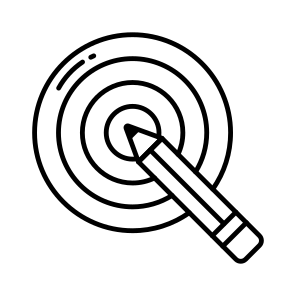 Writing Target, Goal, Aim, Objective, Purpose icon
