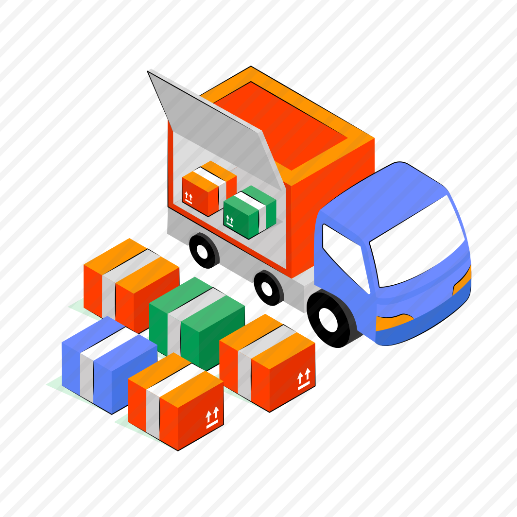 Cargo Loading, Cargo Delivery, Road Freight, Cargo Truck, Logistic Delivery preview