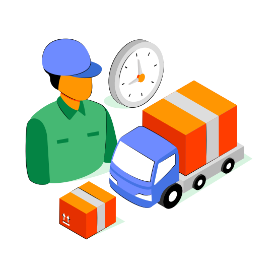 Delivery Boy, Delivery Man, Courier Boy, Courier Man, Parcel Delivery illustration