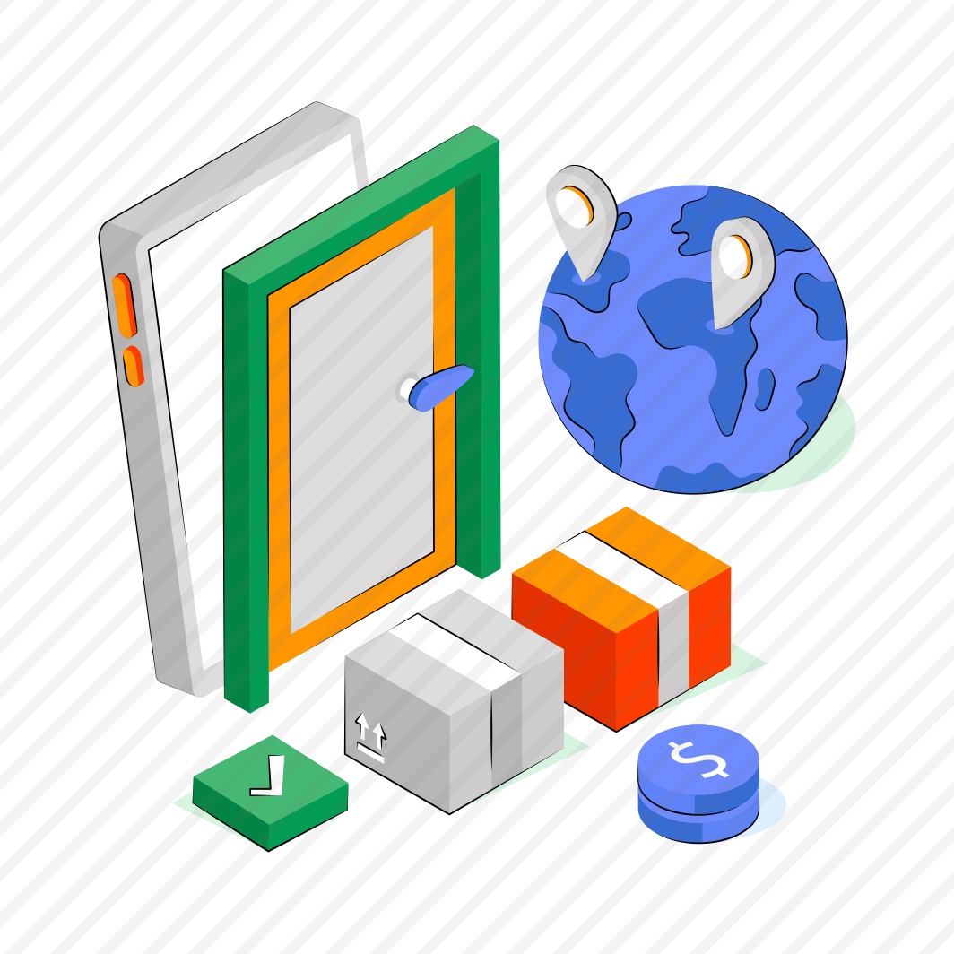 Door Delivery, Home Delivery, Parcel Delivery, Package Delivery, Logistic Delivery,  preview