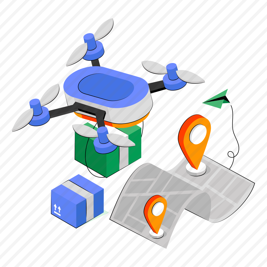 Drone Delivery, Logistic Delivery, Quadcopter Delivery, Drone Package, Drone Parcel preview