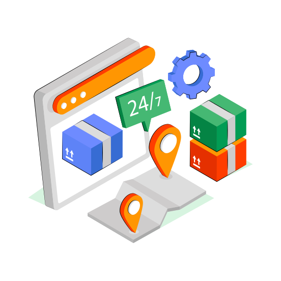 Hr Delivery Service, Online Parcel, Online Package, Logistic Delivery, Online Freight  illustration