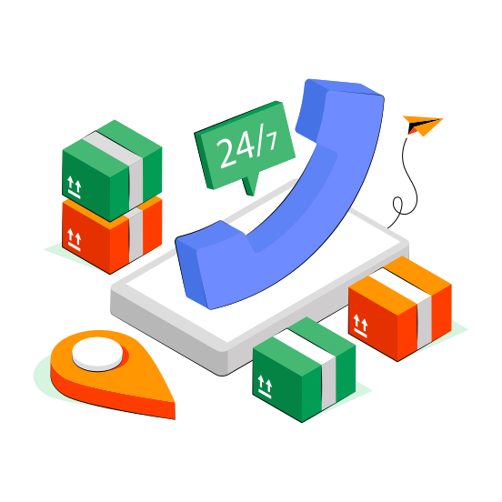 Logistic Call, Telecommunication, Phone Chat, Phone Conversation, Logistic Communication illustration