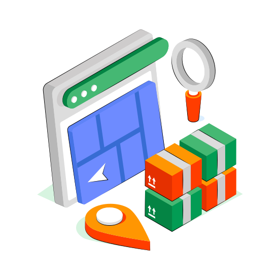 Online Parcel Tracking, Online Package, Online Delivery, Online Parcel Order, Logistic Delivery illustration