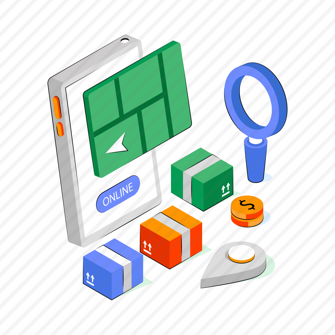 Parcel Location, Mobile Parcel Tracking, Package Location, Package Direction, Geolocation preview