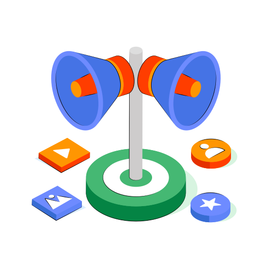 Announcement, Promotion, Publicity, Campaign, Digital Marketing  illustration