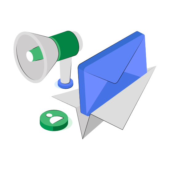 Mail Marketing, Mail Promotion, Mail Publicity, Mail Campaign, Email Marketing  illustration