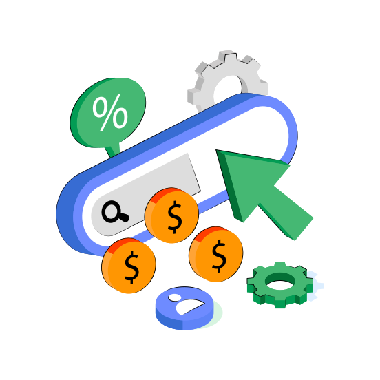 Search Money, Find Money, Money Analysis, Financial Research, Financial Exploration  illustration