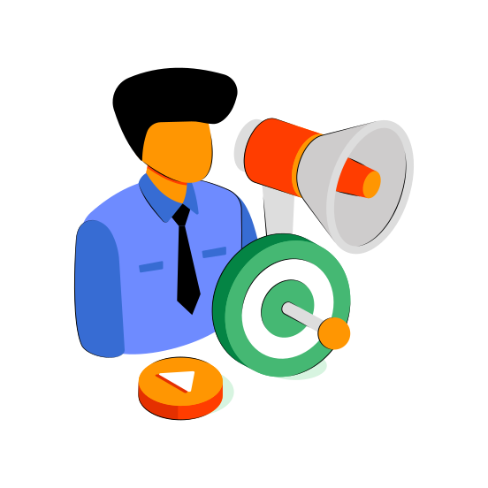 Target Person, Target Marketing, Target User, Target Avatar, Headhunting  illustration