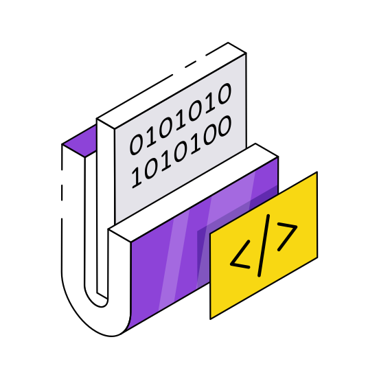 Coding Folder, Document, Doc, Archive, Binder illustration