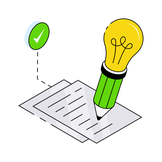 Creative Writing, Creative Idea, Innovation, Bright Idea, Writing Idea illustration