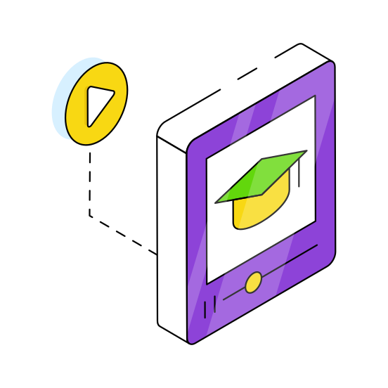 Educational Video, Online Video, Academic Video, Video Streaming, Video Tutorial illustration