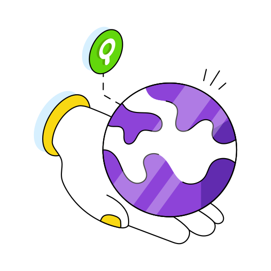 Global Care, Earth Care, Planet Care, Global Conservation, Universe Car illustration