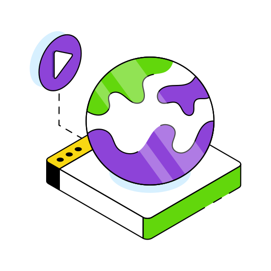 Global Website, Global Webpage, Worldwide Website, Web Browser, Web Network  illustration