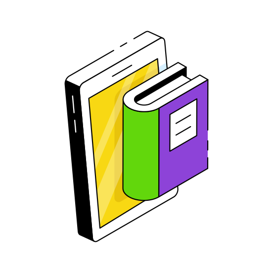 Mobile Book, Ebook, Handbook, Booklet, Education  illustration