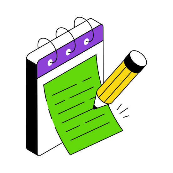 Notebook, Jotter, Diary, Notepad, Draft Book illustration