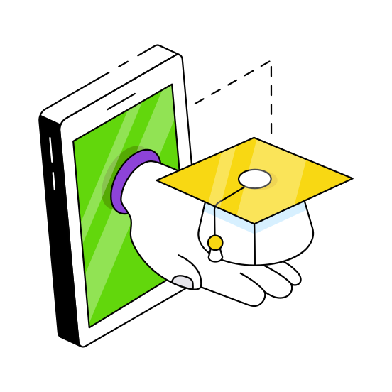 Online Education, Distance Education, Distance Learning, Mobile Learning, Elearning illustration