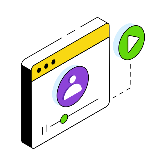 Online Media, Online Video, Video Streaming, Play Video, Multimedia  illustration