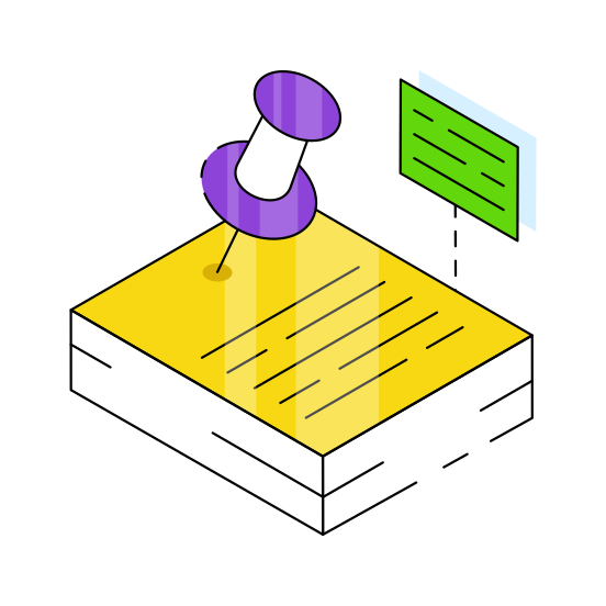 Pushpin Document, Doc, Archive, File, Paper  illustration