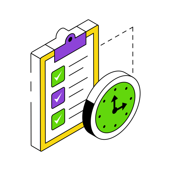 Task Deadline, Task Timeline, Task Time, Exam Time, Checklist  illustration
