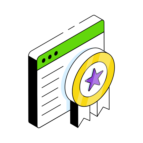 Web Award, Web Reward, Best Website, Awarded Website, Awarded Webpage  illustration