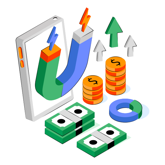 Attract Money, Attract Cash, Attract Dollar, Appeal Money, Appeal Cash,  illustration