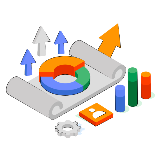 Business Analytics, Infographic, Statistics, Business Data, Pie Chart illustration