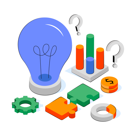 Business Idea, Analytical Idea, Innovation, Bright Idea, Creative Idea,  illustration