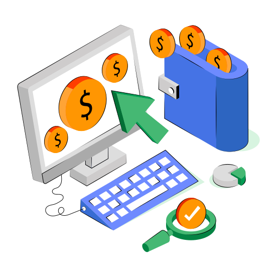 Pay Per Click, Ppc, Cpc, Cost Per Click, Digital Marketing illustration