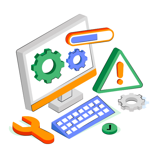 System Setting, System Configuration, System Development, System Management, Computer Development  illustration
