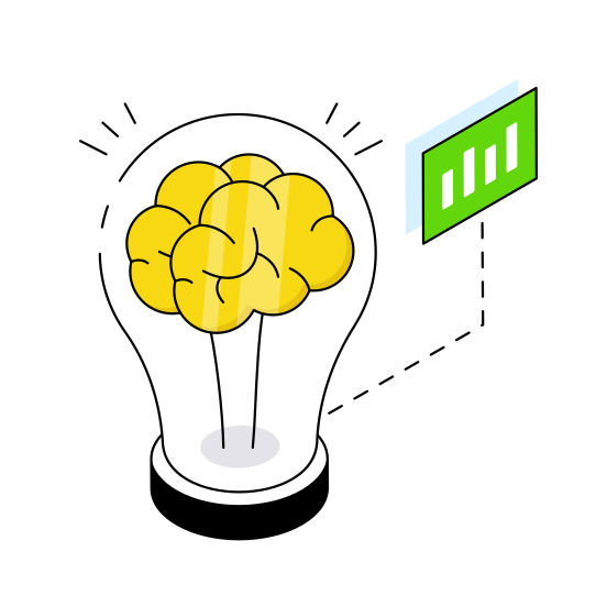 Brain Idea, Innovation, Bright Idea, Big Idea, New Idea illustration