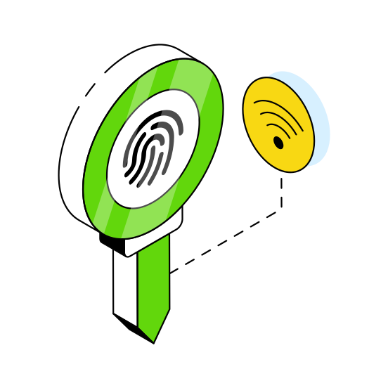 Fingerprint Key, Access, Security, Protection, Safety  illustration