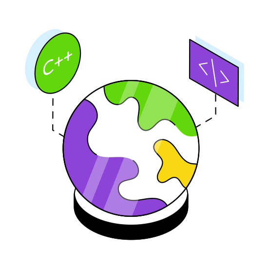 Global Coding, Global Programming, Software Development, Html Coding, Global Technology illustration