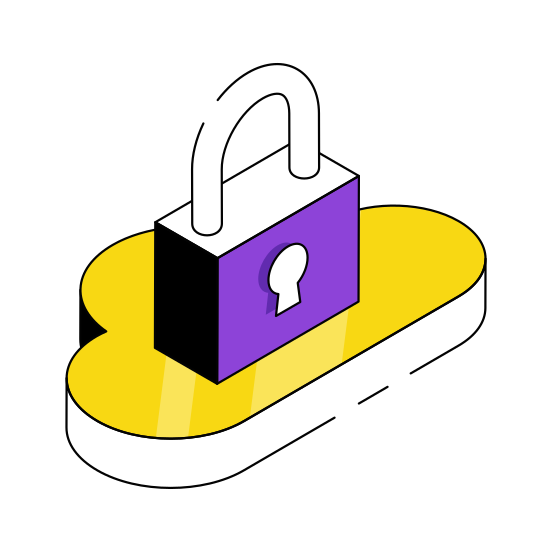 Locked Cloud, Cloud Security, Cloud Protection, Secure Cloud, Cloud Safety,  illustration