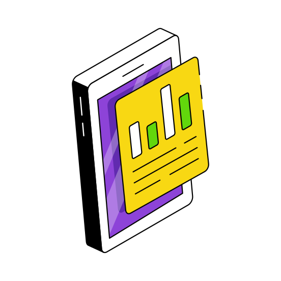 Mobile Data Analytics, Online Infographic, Online Statistics, Business Data, Business Report  illustration