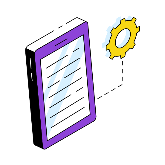 Mobile Setting, Mobile Configuration,  Repair App, Mobile Repair, Phone Repair,  illustration