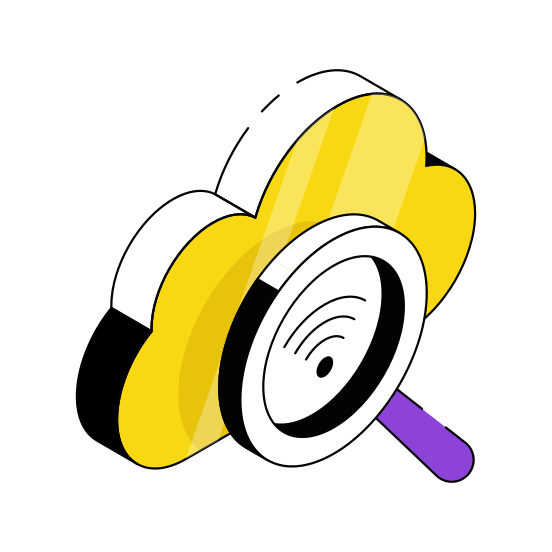 Search Cloud, Search Network, Cloud Analysis, Cloud Exploration, Find Cloud  illustration