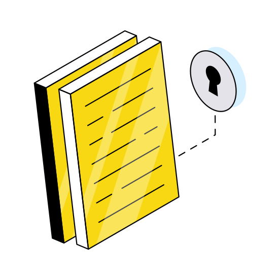 Secure File, Secure Document, Secure Doc, File Security, File Protection,  illustration