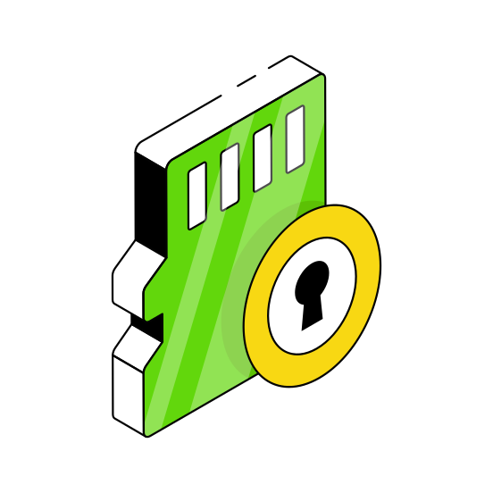 Secure Memory Card, Safe Memory Card, Memory Card Protection, Memory Card Security, Secure Sd Card illustration