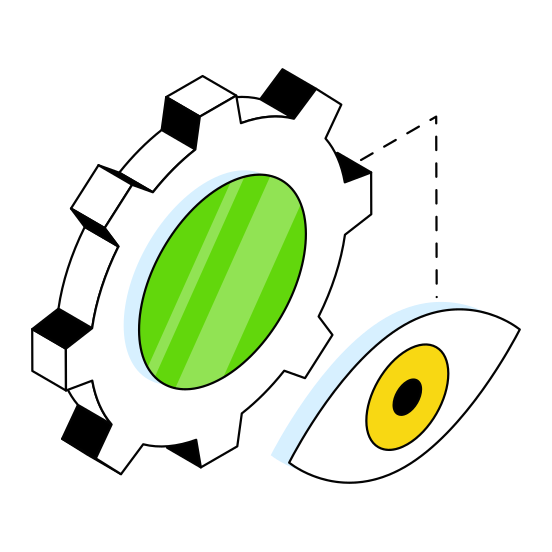 Setting Monitoring, Setting Inspection, Setting Visualization, Setting View, Management  illustration