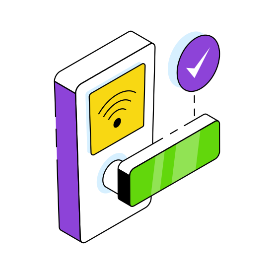 Smart Door Lock, Door Access, Door Knob, Door Handle, Rotating Knob illustration