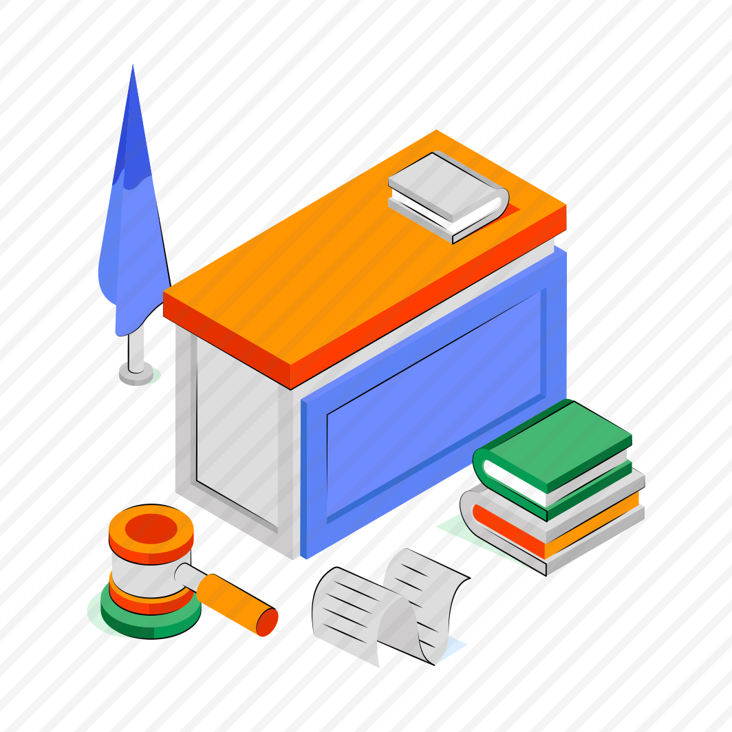 Court Table, Courtroom, Judge Table, Court Interior, Judge Desk  preview