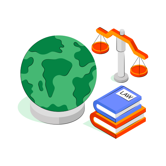 Global Justice, Equity, Fairness, Law, Justice Scale  illustration